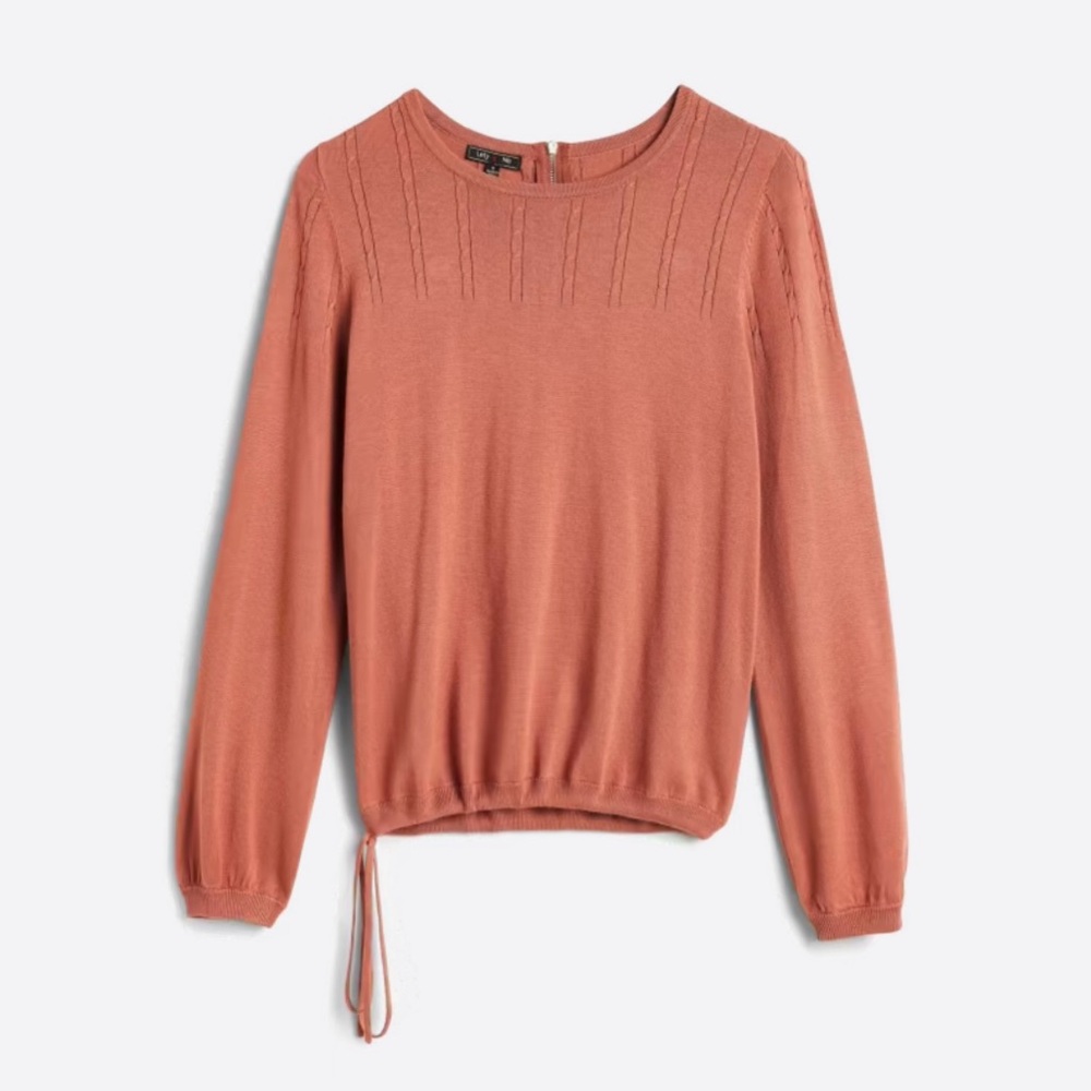 NWOT Lety & Me Damla Hem Tie Detail Sweater Size Large